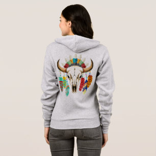 Büffelschädel-Emblem der amerikanischen Ureinwohne Hoodie