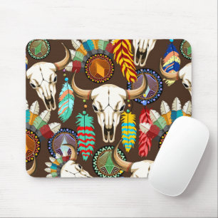 Büffelschädel-Emblem der amerikanischen Ureinwohne Mousepad