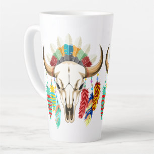 Büffelschädel-Emblem der Native Americans Milchtasse