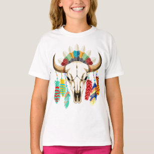 Büffelschädel-Emblem der Native Americans T-Shirt