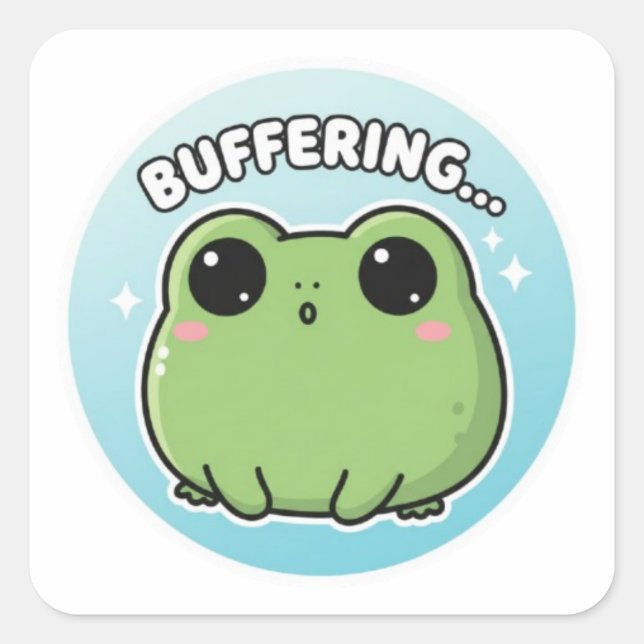 Buffering Frog Sticker Cute Blank Frog Meme Kawaii (Vorderseite)