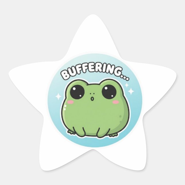 Buffering Frog Sticker Cute Blank Frog Meme Kawaii (Vorderseite)