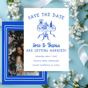 Buffet Abendessen Tischhand Niedliches Foto Save The Date