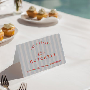 Buffet Card Vintag Blue & Red Bachelorette Tischnummer