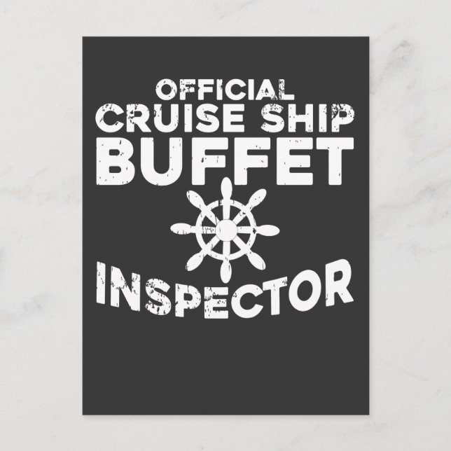 Buffet Inspector Funny Cruise Ship Postkarte (Vorderseite)