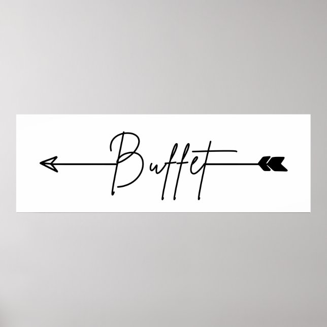 Buffet-Zeichen links Richtung Hochzeitszeichen Poster (Vorne)