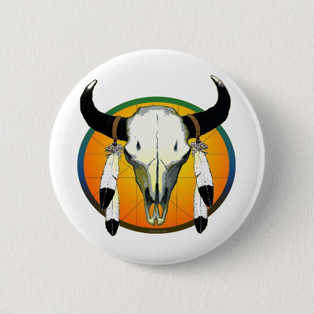 bufflalo Schädel Button (Vorderseite)