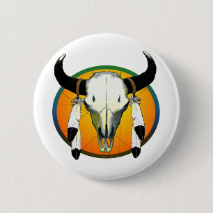 bufflalo Schädel Button