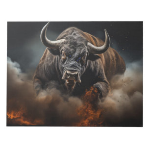 Buffle Wild Animal Portrait Fierce Power Notizblock