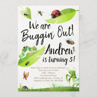 Bug Birthday Einladung - Wir sind Buggin'out!