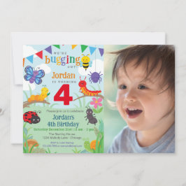 Bug Birthday Foto Niedliche farbige Bug Party Einladung