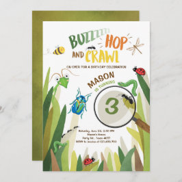 Bug Birthday Invitation Insect Bugs Boy bugging Einladung