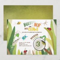 Bug Birthday Invitation Insect Bugs Boy bugging
