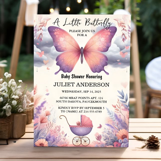 Bug Boho Soft Gllow Live Butterfly Baby Showroom Einladung (Von Creator hochgeladen)