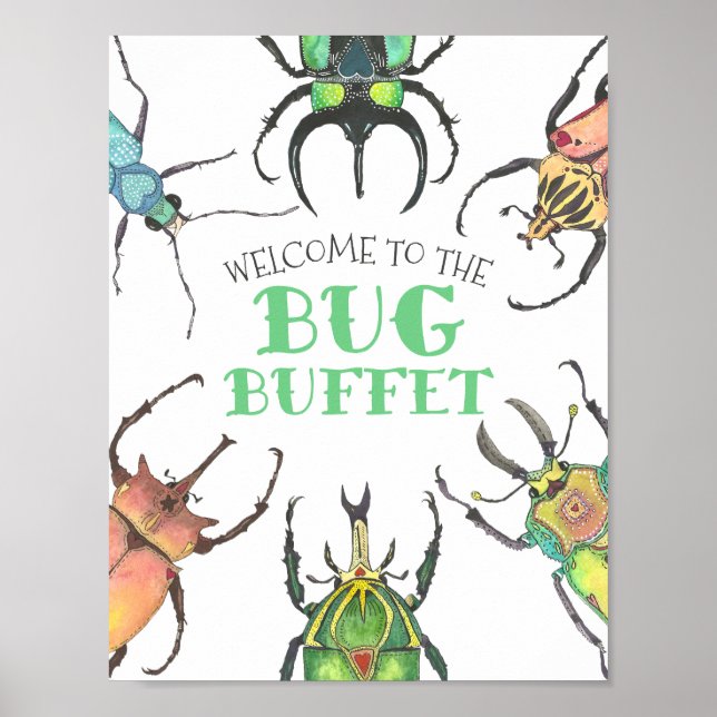 Bug Buffet Party Food Table Plakat (Vorne)