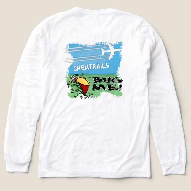 Bug, der vom Chemtrail-Flugzeug wegläuft Tri-Blend Shirt (Design Rückseite)