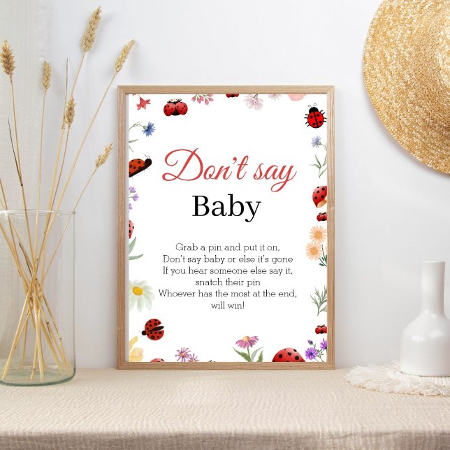 Bug Don't Say Baby Shower Game-Zeichen Poster (Von Creator hochgeladen)