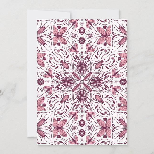 Bug, dunkle Magenta und rosa auf weiß (Vorderseite)