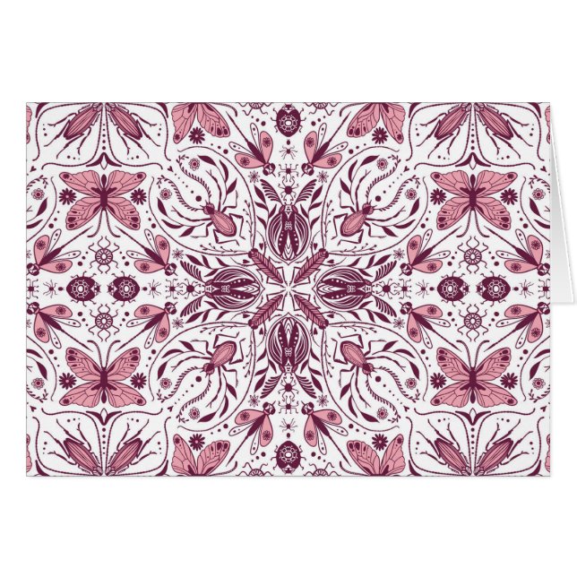 Bug, dunkle Magenta und rosa auf weiß (Vorderseite (Horizontal))