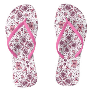 Bug, dunkle Magenta und rosa auf weiß Flip Flops