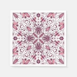 Bug, dunkle Magenta und rosa auf weiß Serviette