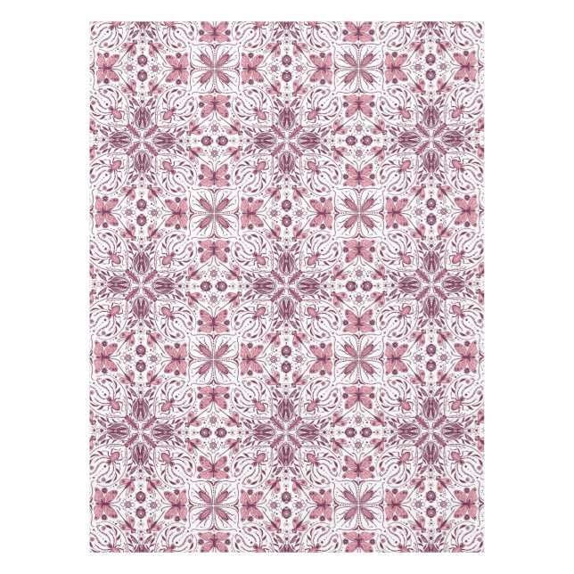 Bug, dunkle Magenta und rosa auf weiß Tischdecke (Vorderseite)