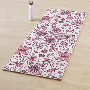 Bug, dunkle Magenta und rosa auf weiß Yogamatte