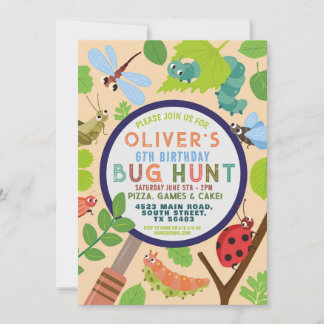 Bug Hunt Garden Fun Insekt Scavenger Geburtstag Einladung