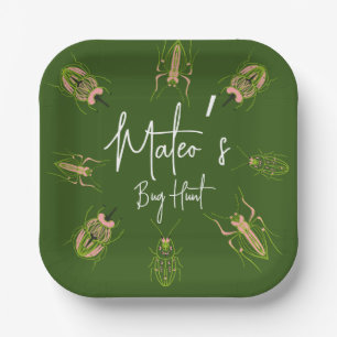 Bug Hunt Insect Geburtstaghandziehen Pappteller