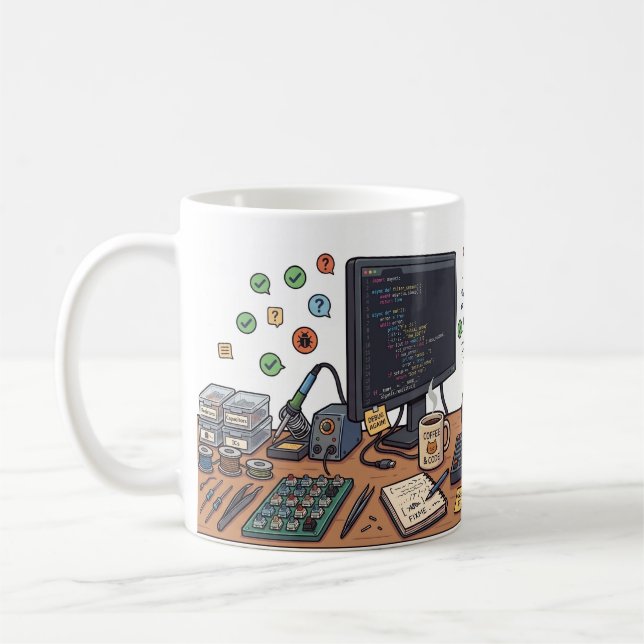 Bug Hunter Katze Programmierer Tasse (Links)