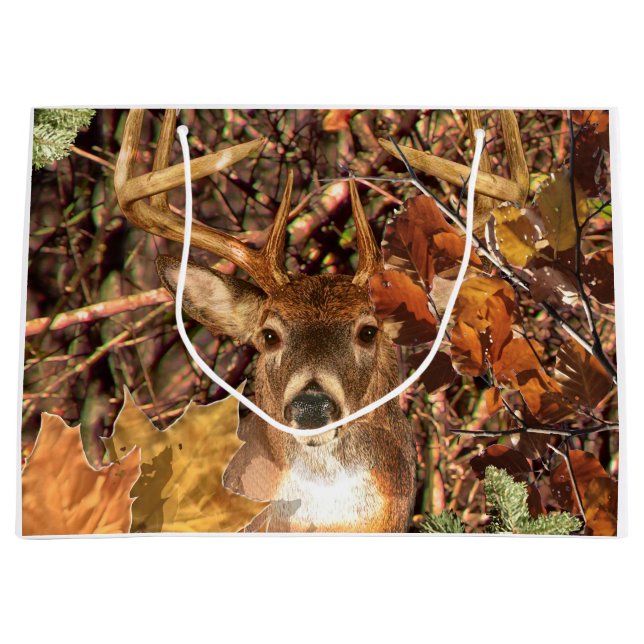 Bug in der Herbstsaison Szene White Schwanz Deer Große Geschenktüte (Vorderseite)