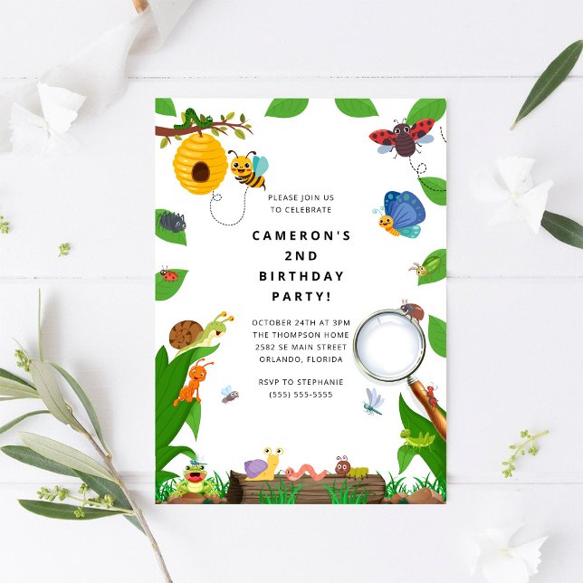 Bug Insect Boy Birthday Invitation Einladung (Von Creator hochgeladen)