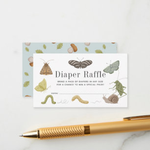Bug Insekten Baby Shower Diaper Raffle Ticket Begleitkarte
