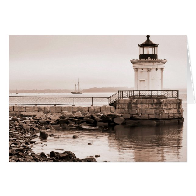 Bug Light, Portland Breakwater Light Card (Vorderseite (Horizontal))