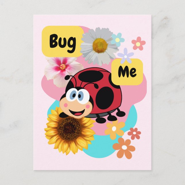 Bug Me: Ladybug Feiertagspostkarte (Vorderseite)