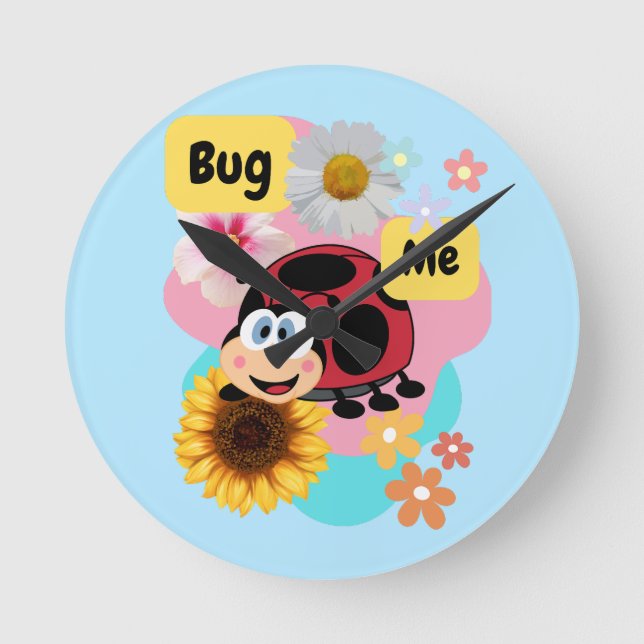 Bug Me: Ladybug Runde Wanduhr (Vorderseite)