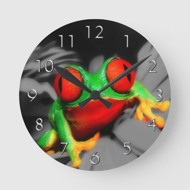 Bug-Mit Augen Frog Runde Wanduhr (Vorderseite)