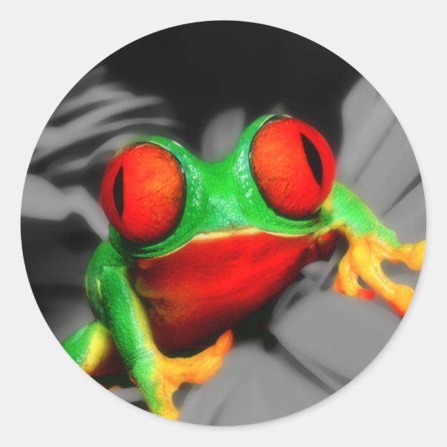 Bug-Mit Augen Frog Runder Aufkleber (Vorderseite)
