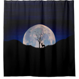 Bug mit Big Rack gegen Vollmond Duschvorhang