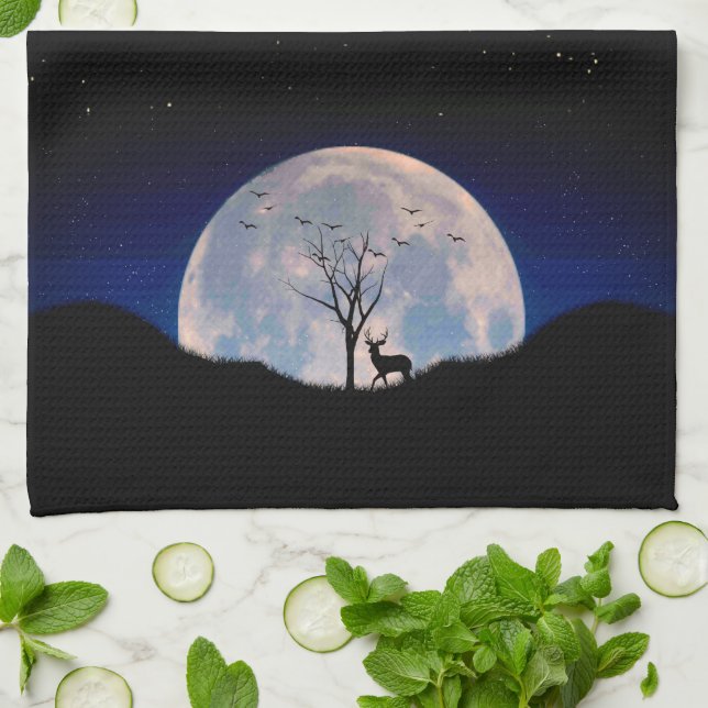 Bug mit Big Rack gegen Vollmond Geschirrtuch (Gefaltet)
