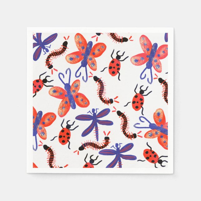 Bug Party Insect Birthday Summer Collection Serviette (Vorderseite)
