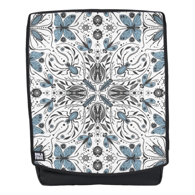 Bug, schwarz und blau rucksack (Vorderseite)