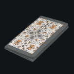 Bug Tri-fold Geldbeutel<br><div class="desc">Handgezeichnet symetrisches Muster mit verschiedenen Bugkäfer,  Schmetterlinge und Spinnen</div>