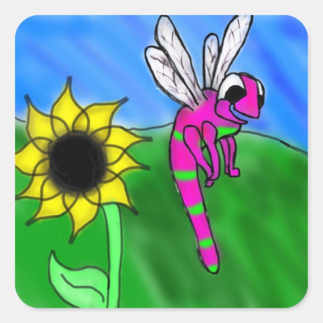 Bugaufkleber Quadratischer Aufkleber (Vorderseite)