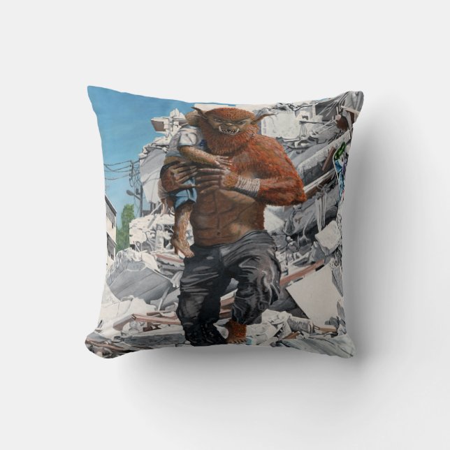 Bugbär Hero rettet Kinderfantasy-Kissen Kissen (Vorderseite)