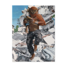 Bugbear hero retcued Child Fantasy Art Postcard