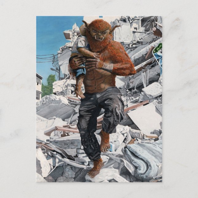 Bugbear hero retcued Child Fantasy Art Postcard Postkarte (Vorderseite)