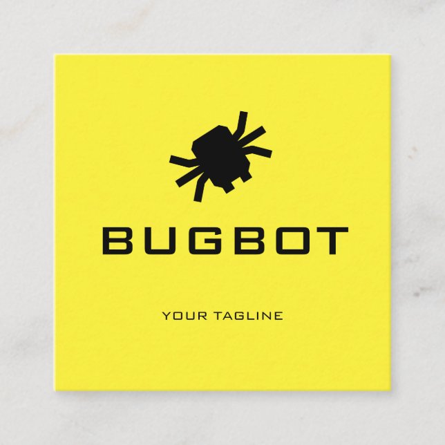 Bugbot-Logo | Technologie- oder Robotik-Marke Quadratische Visitenkarte (Vorderseite)