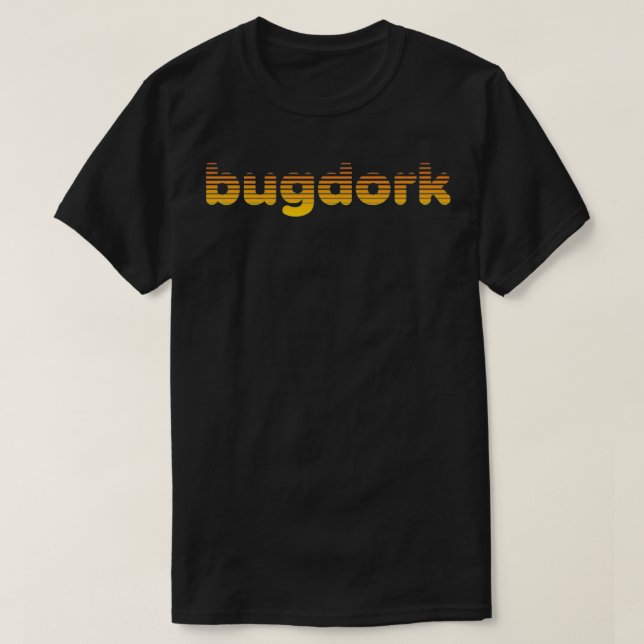 Bugdork Retro Logo Sunset by The Bug Chicks Premiu T-Shirt (Design vorne)