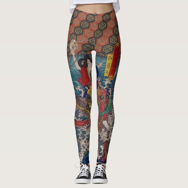 Bugeishi kämpfende Seeungeheuer Leggings (Vorderseite)